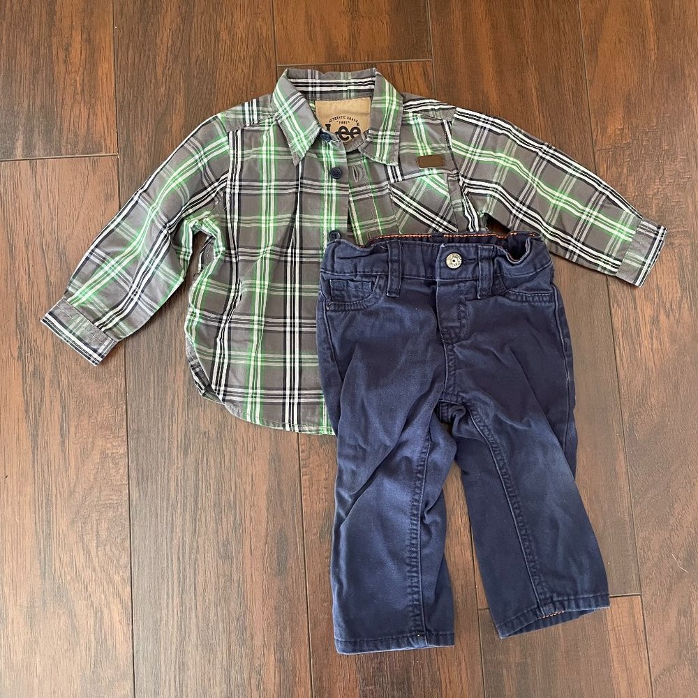 Lee Long Sleeve Shirt & Pants 6-9M Bundle